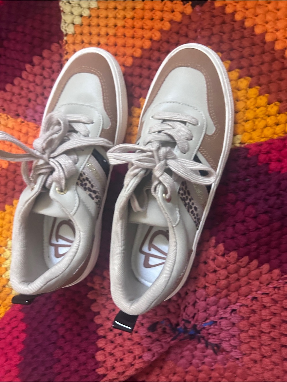 Dr. Scholl's Beige Taupe Snake-Accent Lace-Up Sneakers - Picture 2 of 5